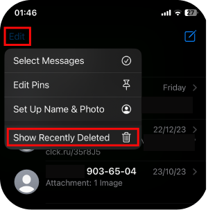 Edit messages on your iPhone in App