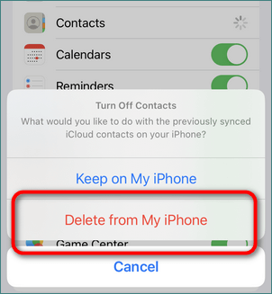 Hapus semua kontak dari iCloud di iPhone