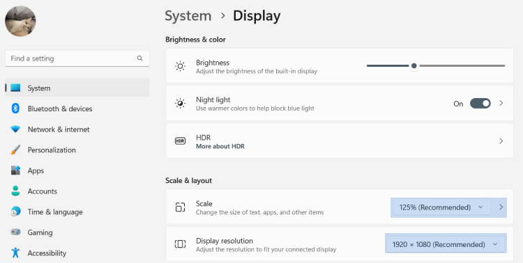 How to change Scale and Display resolution on PC