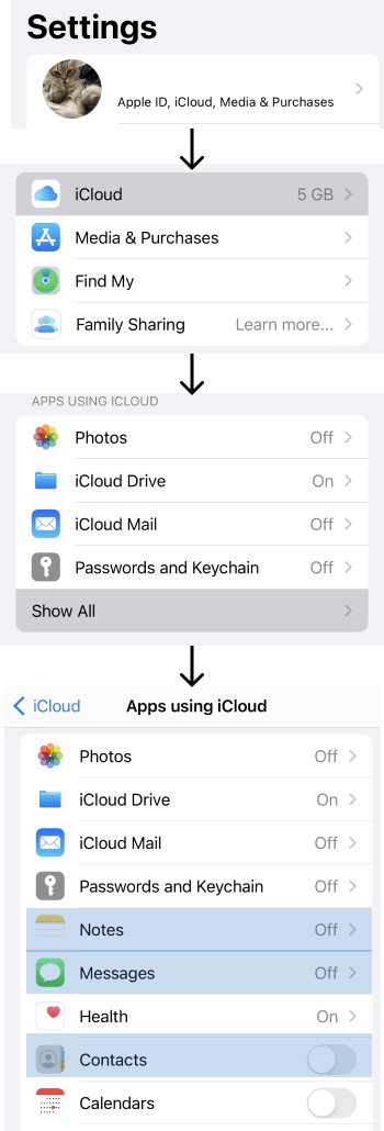 How to check if my data is synced with iCloud