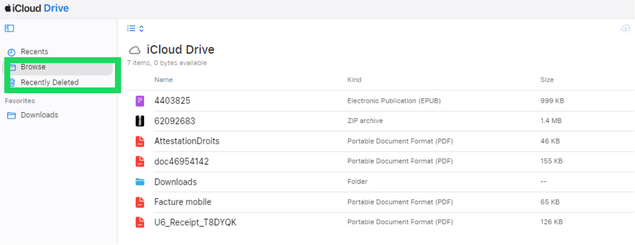 check iCloud Drive storage in browser