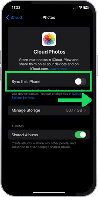 How to check if photos are synced to iCloud