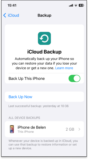 Make iCloud backup