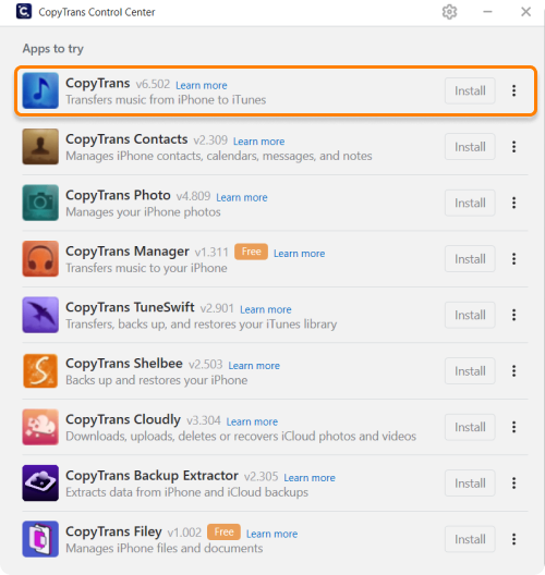 How to install CopyTrans to transfer music?