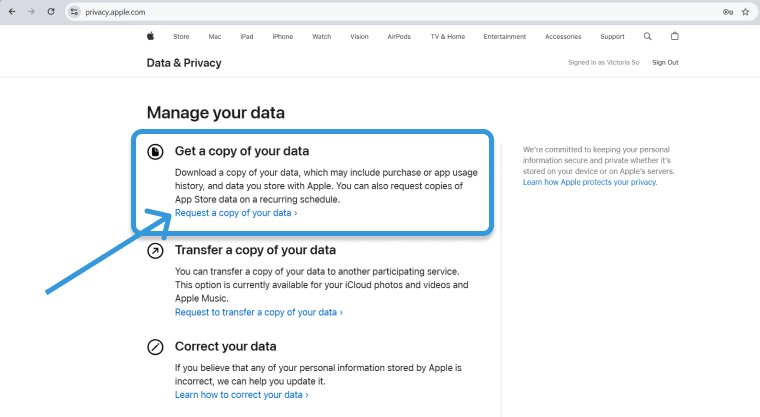 How to download all photos from iCloud via Privacy Apple Reauest