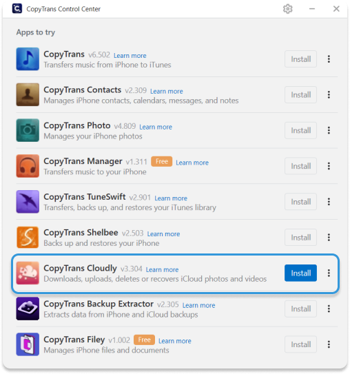 Install CopyTrans Cloudly on Windows 11