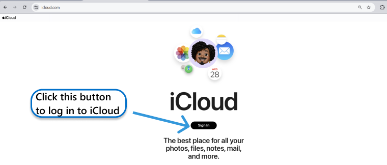 Sign in to iCloud on icloud.com
