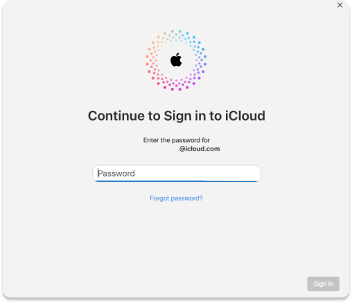 Log in to iCloud in iCloud for Windows