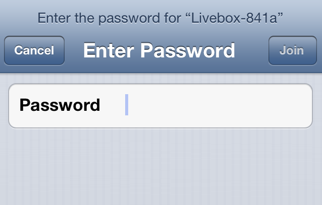 enter password for wifi network on iphone
