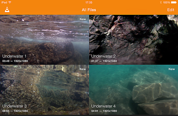 high definition gopro videos in vlc library on ipad