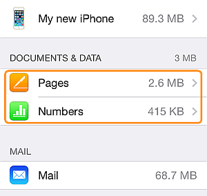 apps documents and data in icloud