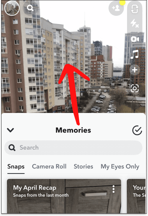 Open Memories in Snapchat App