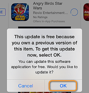 upgrade apps for free in app store
