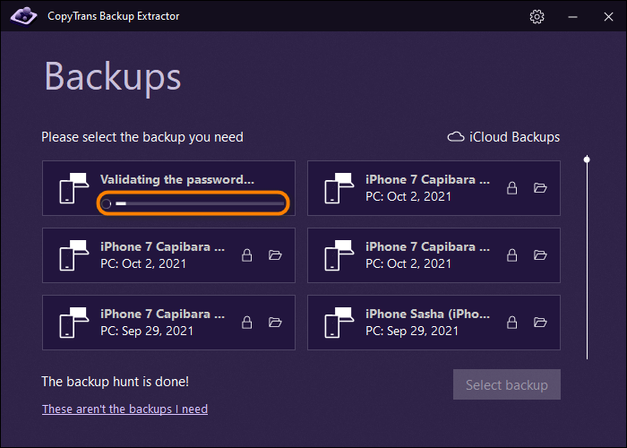 decrypting your backup with ctbe