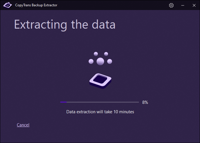 extracting data from a chosen backup