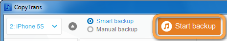 smart backup button in copytrans