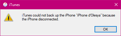 iPhone was disconnected error in iTunes