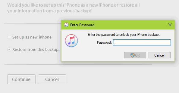 forgot iphone passcode reset encrypted data