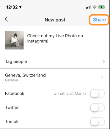 Add videos to Instagram