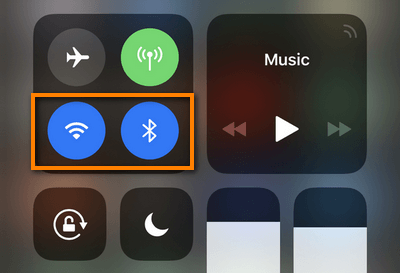 Wi-Fi and bluetooth turned on iPhone