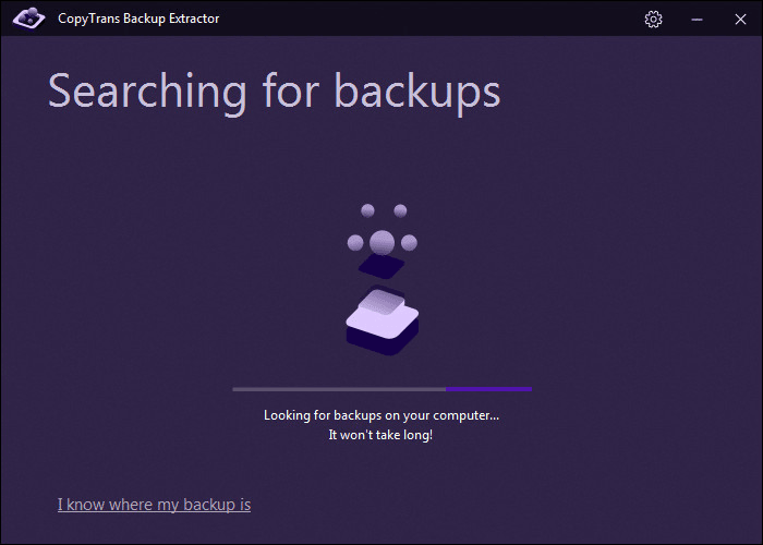 Searching for backups on your PC