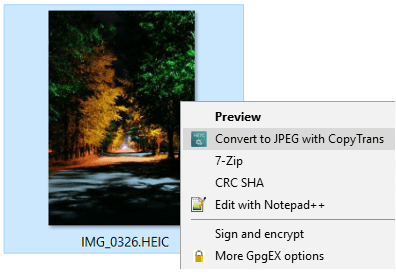 Convert HEIC to JPEG with CopyTrans HEIC