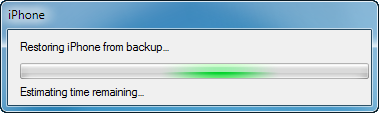 iTunes restore in progress