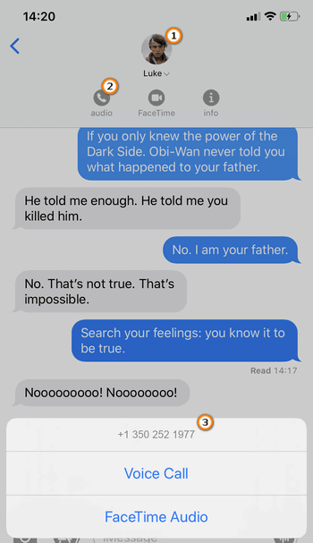 recover contacts using imessages