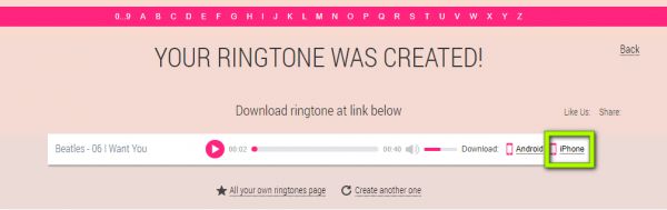 click on iphone button and download a ringtone