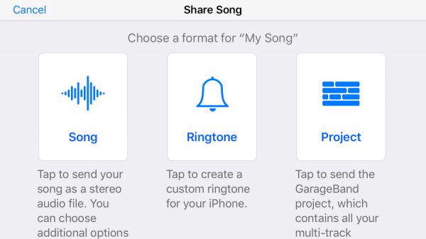 share your song to create a custom ringtone