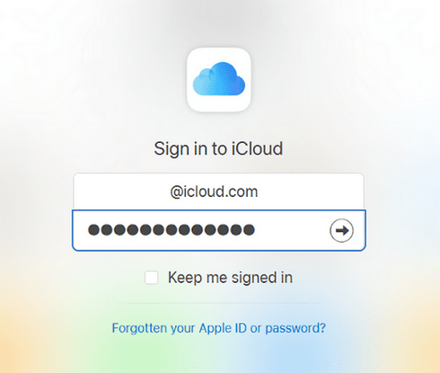 iCloud.com log in