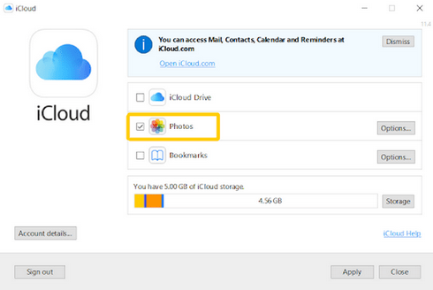 Set up iCloud for Windows app