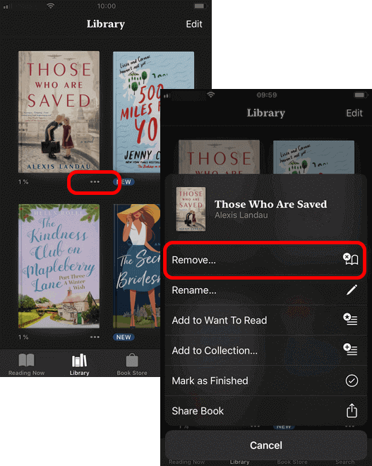 Remove books from your iPhone