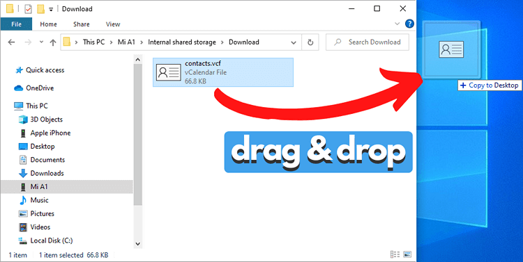 Copying VCF file to computer