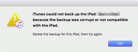 itunes backup corrupt or not compatible