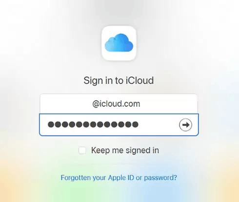 Log in to your iCloud via website