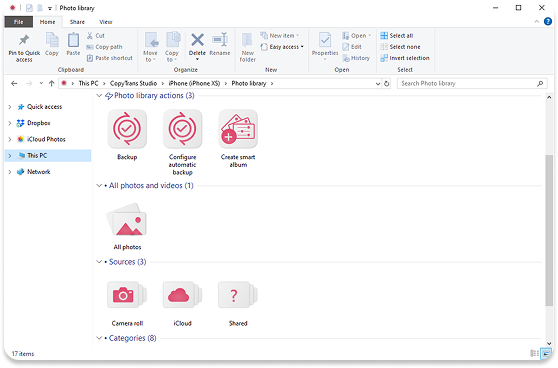 Select the whole photo library icon