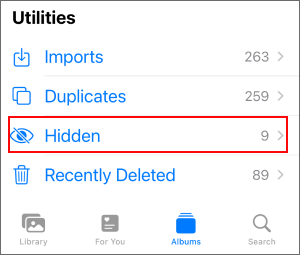 Hidden Album on iPhone