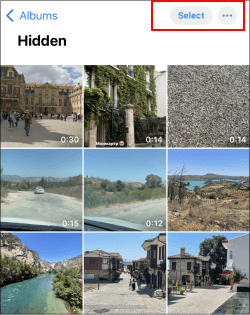 Select hidden photos in the album