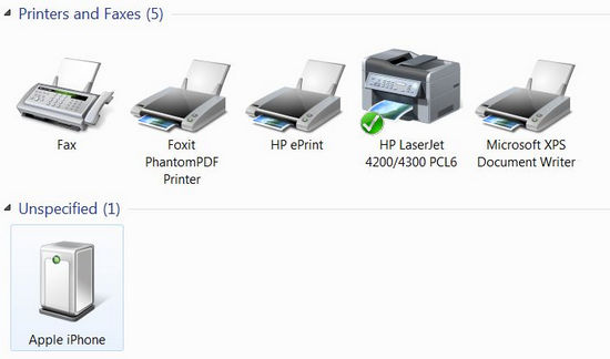 Under Unspecified you will see Apple iPhone