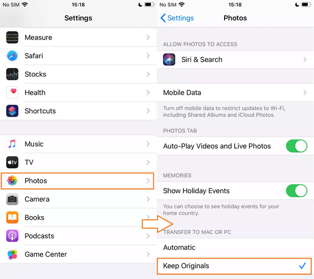Keep original photos on your iPhone
