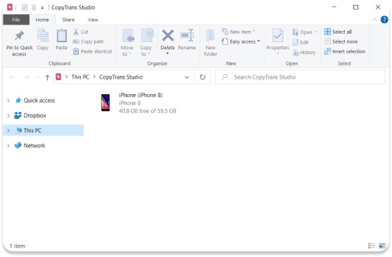 CopyTrans Studio choose your iPhone
