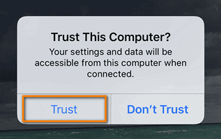 Trust your computer on your iPhone