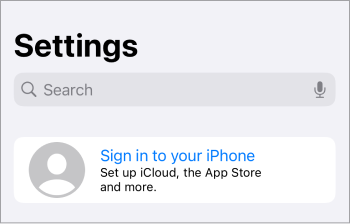 Settings without Apple ID