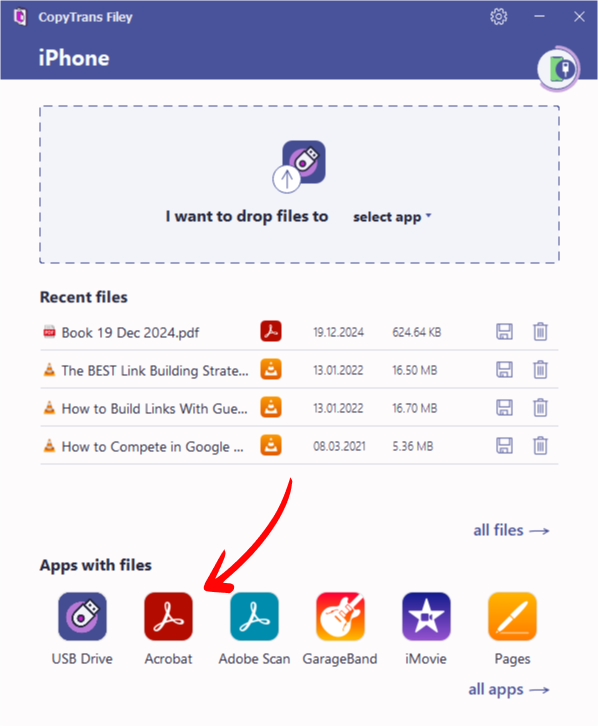 Adobe Acrobat Reader in All Apps