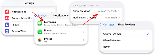 Hide messages alerts