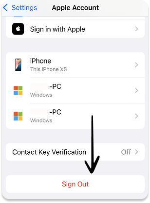Sign out of Apple ID