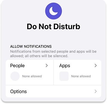 People and App settings in Focus Mode